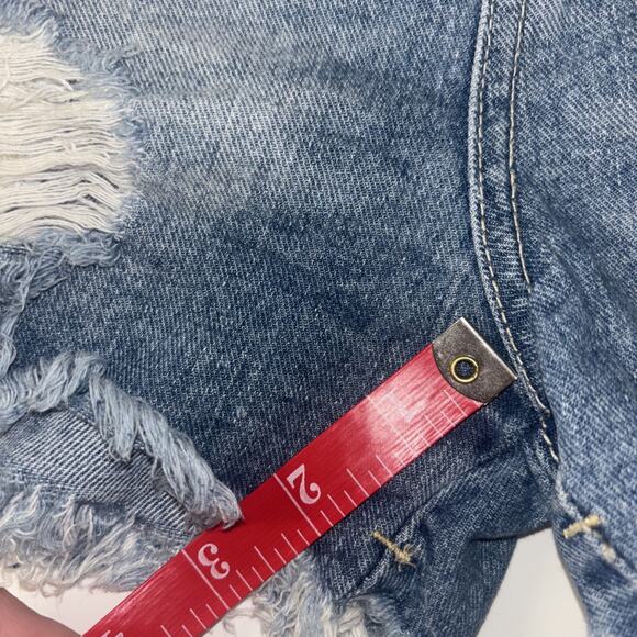 VTG Free People Denim Cutoff Shorts Sz 28 Boho South West Country Y2K Embroidery - Picture 7 of 9